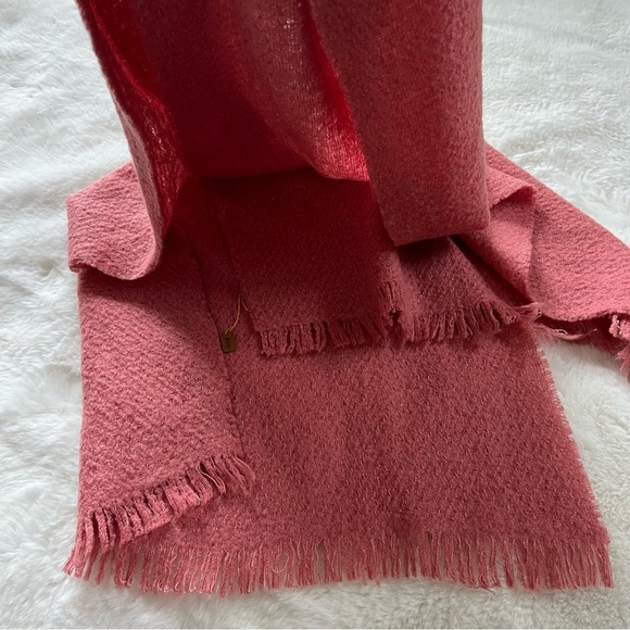 destin Wool Scarf Gray Dusty Rose 29”x78” - Picture 1 of 12